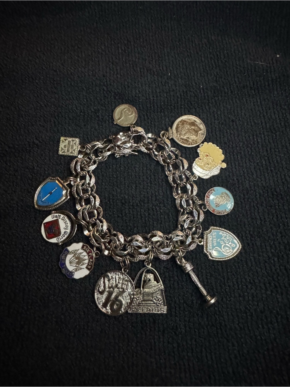 Vintage ELCO Sterling Silver Loaded
Charm Bracelet 52g